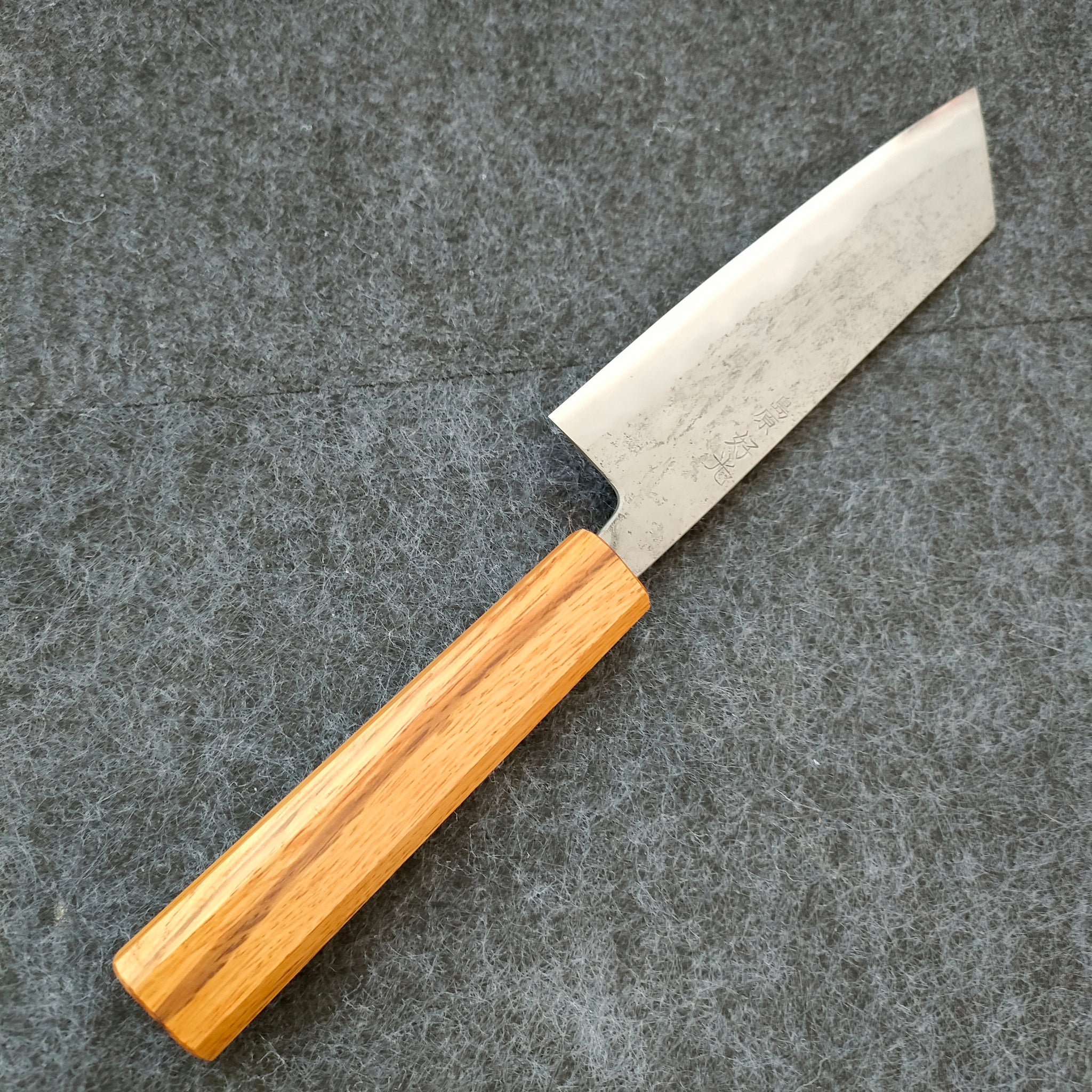 Yosimitu Kajiya Bunka 165mm Stainless Nashiji Shirogami 2 Oak handle