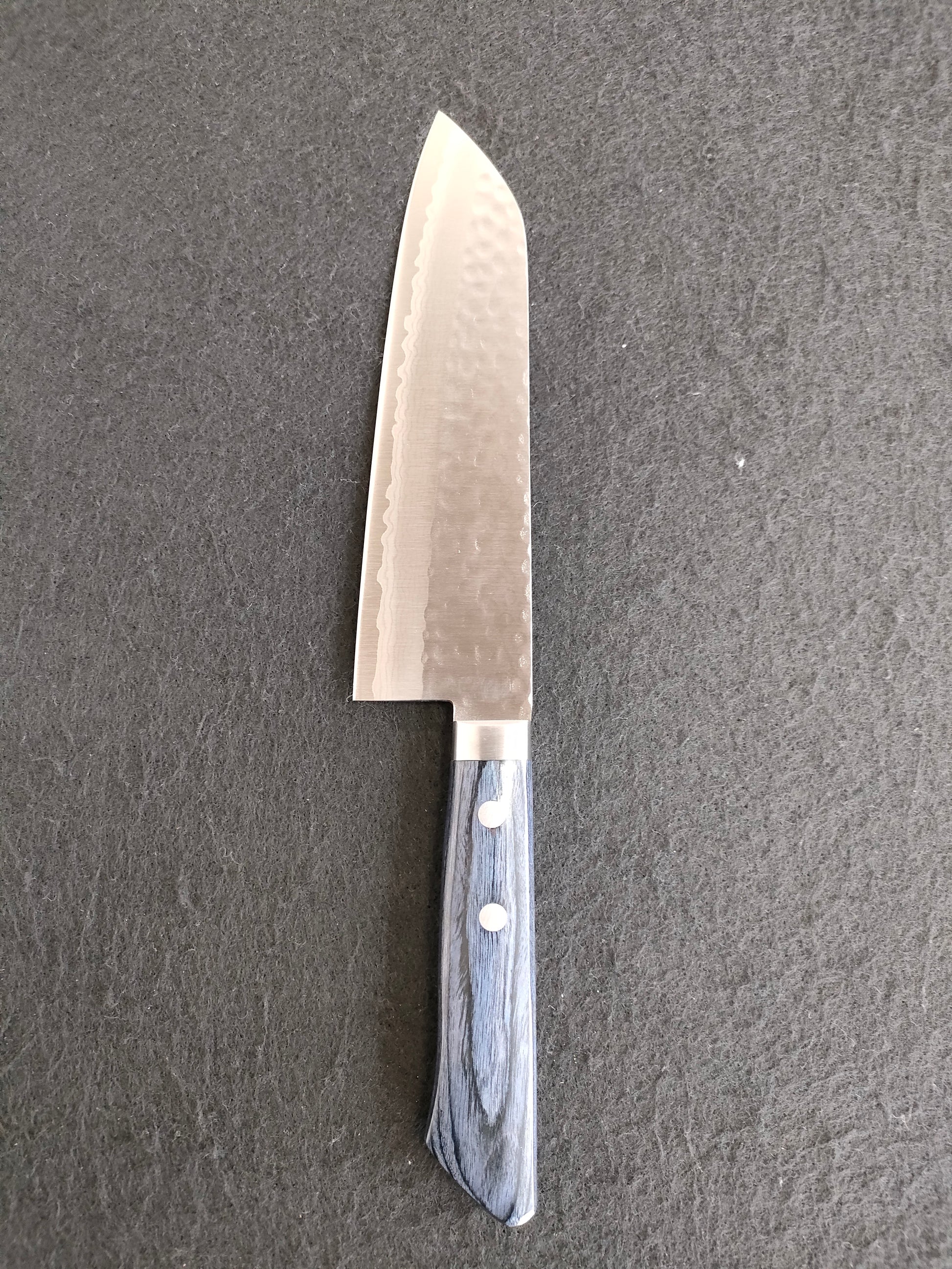Masutani | Kokuryu | Santoku 170mm | VG10 Damascus | Blue Pakka