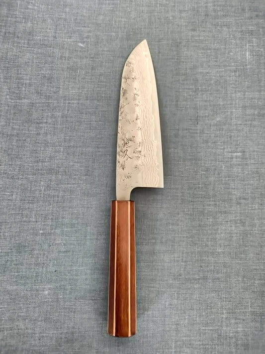 Tsunehisa | Swedish Steel Damascus Washiji | Santoku 165mm