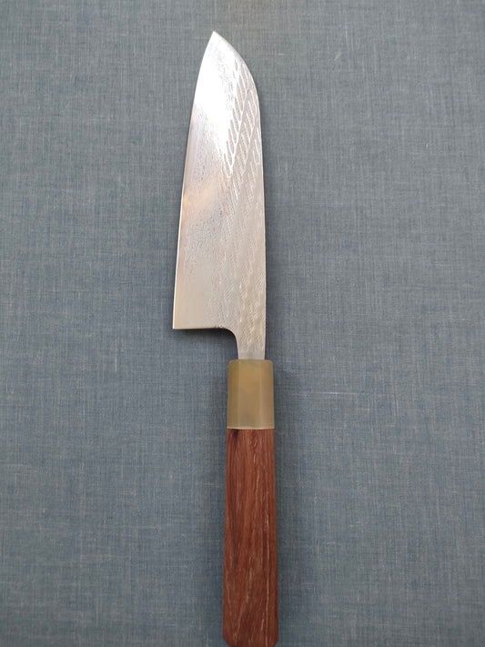 Tsunehisa | AUS10 Nawame Santoku | Rosewood Horn