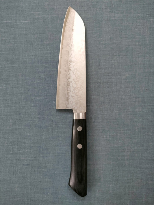 Masutani | VG10 Damascus | Santoku 170mm | Black Pakka