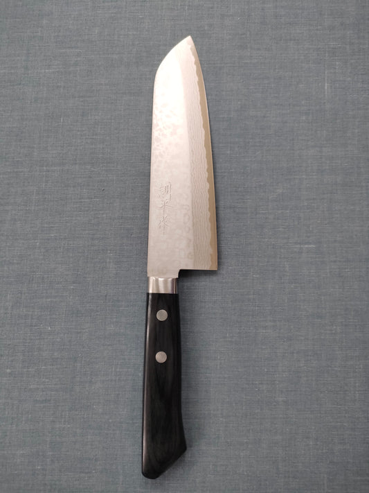 Masutani | VG10 Damascus | Santoku 170mm | Black Pakka